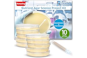 Evviva Sciences Nutrient Agar Petri Dishes Science Project Kit, Pre-Poured Agar Plates for Science Experiments, with Experime