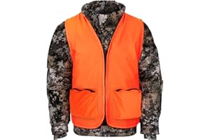 KLARNY OUTDOORS Klarny Blaze Orange Hunting Vest with Pockets, High-Visibility, Waterproof, Ultra-Quiet Deer and Bow Hunting Gear Accessories