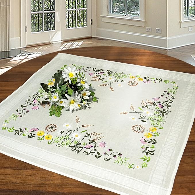 Tablecloth Embroidery Kit in 'Summer Flower Meadow' Design