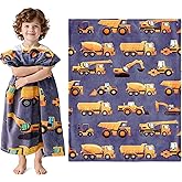 Wajade Kids Construction Truck Blanket for Boys Soft Fleece Kids Blanket for Couch Sofa Bedroom 3D Vehicles Excavator Cars Throw Blanket 50"x60"