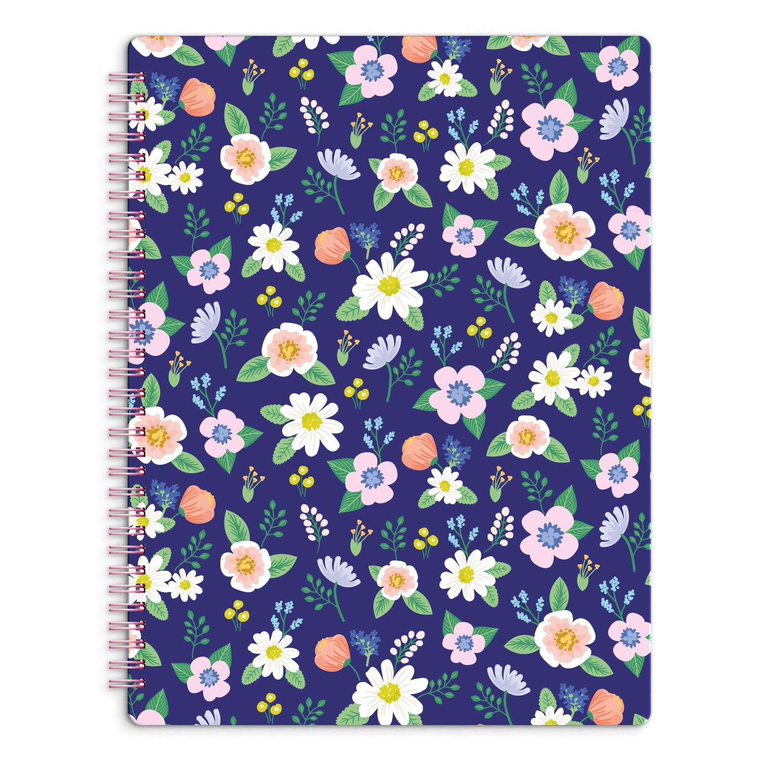 SWEETZER & ORANGE S&O Cute Spiral Notebooks - College Ruled Spiral Notebook with Pockets - Hardcover Notebook for Women - Cute Notebooks for School & Journal - 80 Double-Sided Pages, 9” x 11”