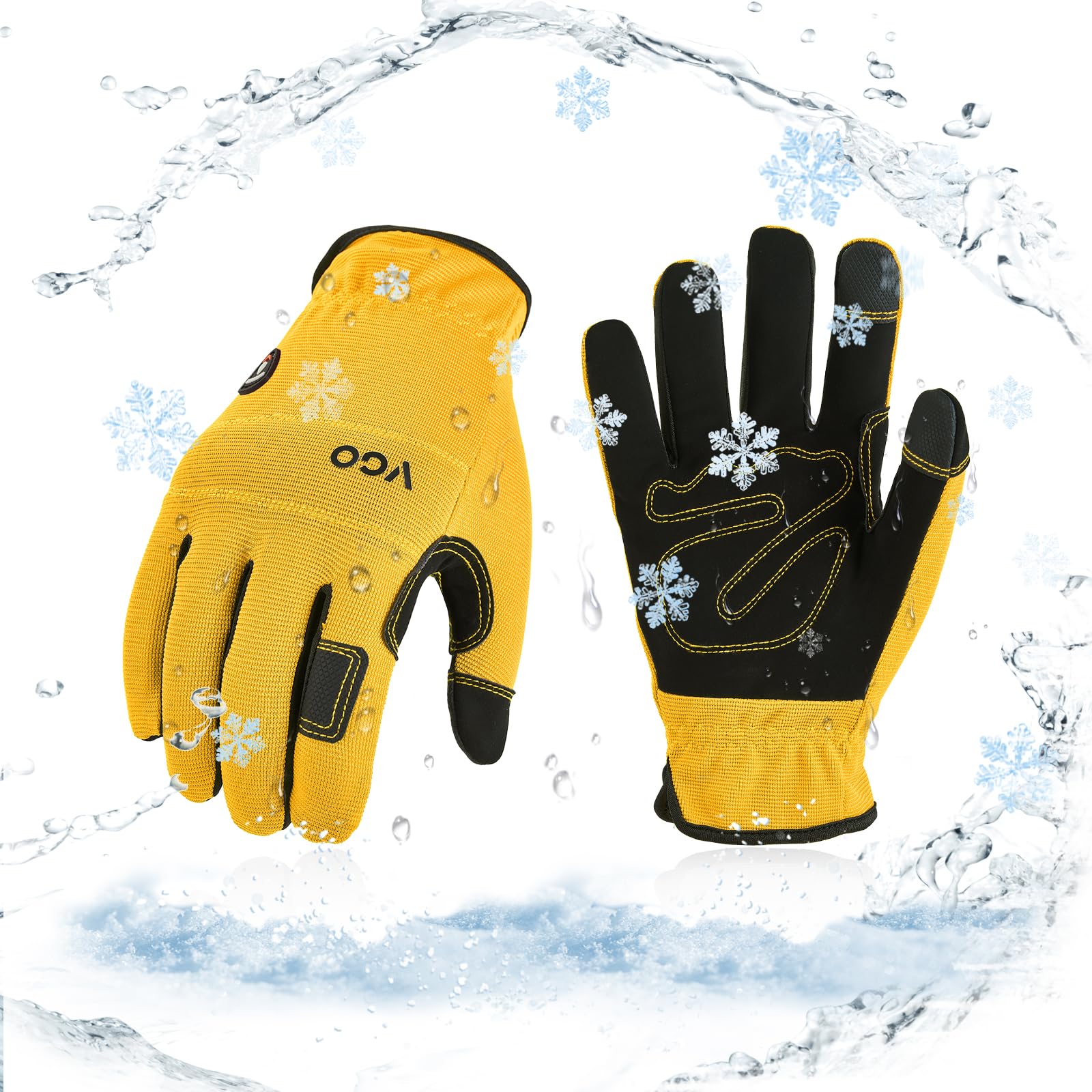 Vgo... Winter Work Gloves Waterproof Touchscreen, Warm Safety Working Gloves in Cold Weather Light Duty Mechanic Gloves — image 1