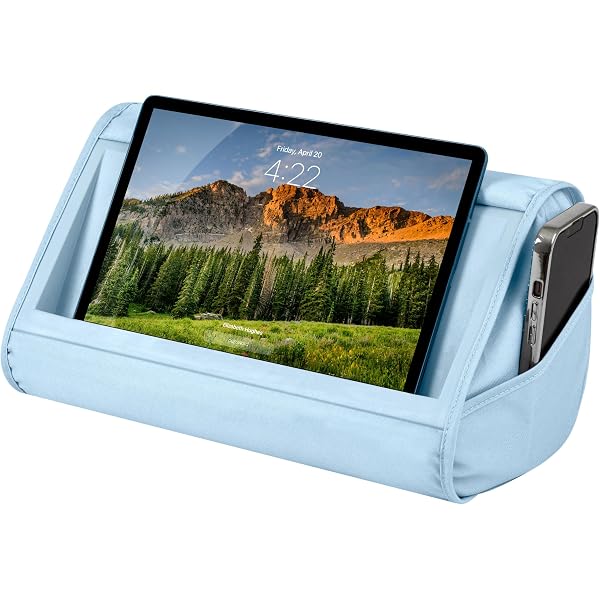 LAPGEAR Tablet-Ständer Gepolstert - Für IPad, Kindle, Handy, Mit Tragegriff & Tasche, Salbeigrün