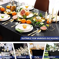 Fixwal 3 Pack Black Table Cloth for 6 Foot