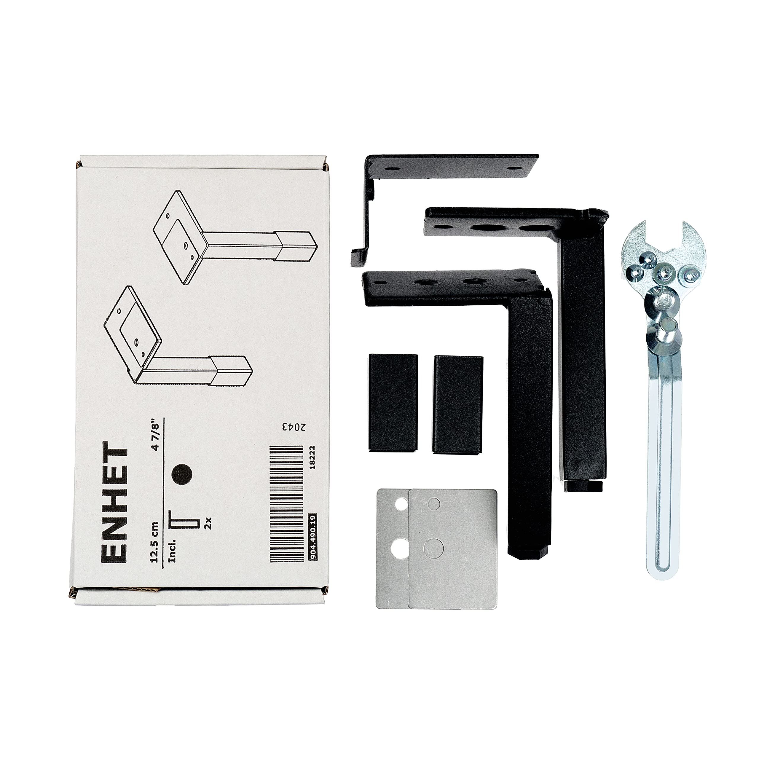 IKEA ENHET Legs, For F-Cabinet, Black, 12.5 Centimetres, 904.490.19 - Pack of 2