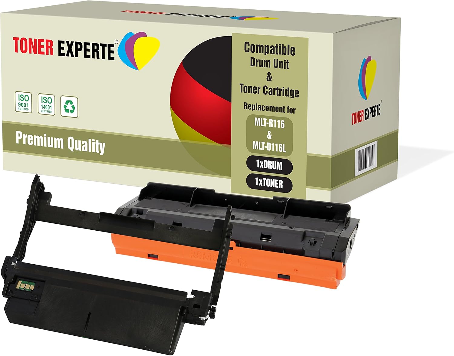 TONER EXPERTE 2-Pack Compatible with MLT-R116 MLT-D116L Drum Unit & Toner Cartridge for Samsung Xpress SL-M2625 M2625D M2675F M2675FN M2825DW M2825ND M2835 M2835DW M2875FD M2875FW M2875ND M2885FW