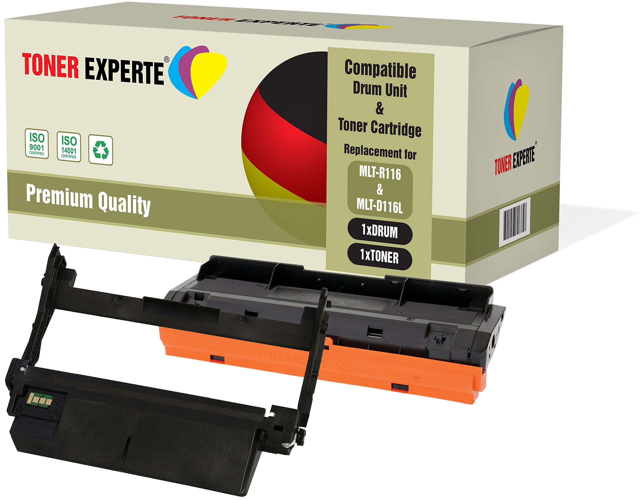 TONER EXPERTE 2-Pack Compatible with MLT-R116 MLT-D116L Drum Unit & Toner Cartridge for Samsung Xpress SL-M2625 M2625D M2675F M2675FN M2825DW M2825ND M2835 M2835DW M2875FD M2875FW M2875ND M2885FW