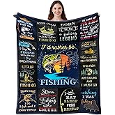 Vuinezo Fishing Gifts for Men, Christmas Fishing Gifts, Funny Fish Gift for Boys, Fish Present for Women Unique, Best Gift for Fisherman, Present Idea for Men Who Love Fishing Blanket 50"X60"