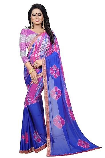 Winza Designer Womens Chiffon Saree With Blouse (JAQUARD3)