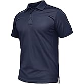 TACVASEN Mens Polo Shirts Short Sleeve Quick Dry Collared Shirt Performance Pique Polos for Athletic Tactical Golf Work