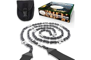 Pocket Chainsaw For Camping [36 Inch Heavy Duty Tool] -Manual Chain Saw, Survival Wire Saw -Rope Chain Saw For Cutting Tree Limbs -Hiking, Backpacking Gear -By SUMPRI