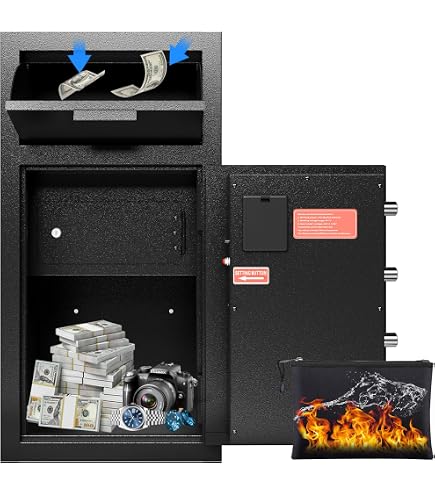 Templeton Safes T873 Tall Depository Safe, Internal Lock Box, 6.98