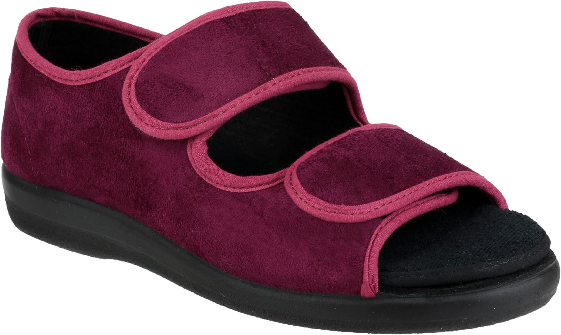 Gbs Med Brompton Womens Slippers Burgundy 6.5 UK