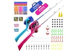 WIDDEN Kids Fishing Pole, Telescopic Fishing Rod, Toddler Collapsible Fishing Rod and Reel Combo with Tackle Box, Fishing Line, Bobber, and Soft Lures for Boy, Girl, Youth, Beginner, Over 4 Years Old
