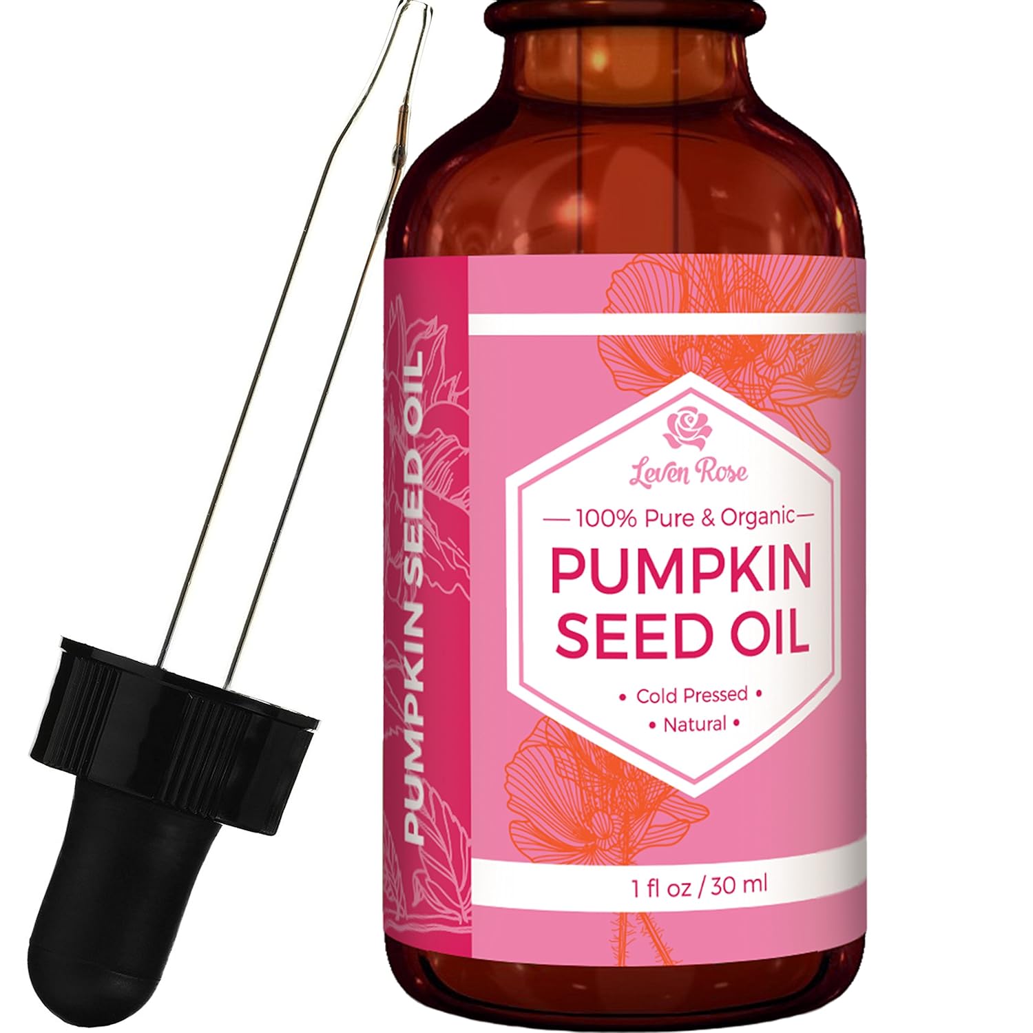 Pumpkin Seed Oil by Leven Rose 100 Organic Natural for Hair 30 ml
