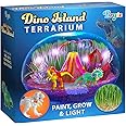 Little Growers Dinosaur Terrarium Kit for Kids with Neon Paint and LED Lights - Plant and Grow Mini Light Up Garden - Science