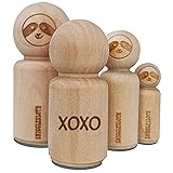XOXO Hugs Kisses Love Fun Text Rubber Stamp for