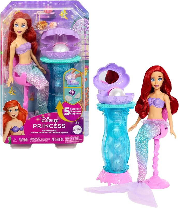 Disney Princess Ariel con Specchiera Magica Bambola e Accessori