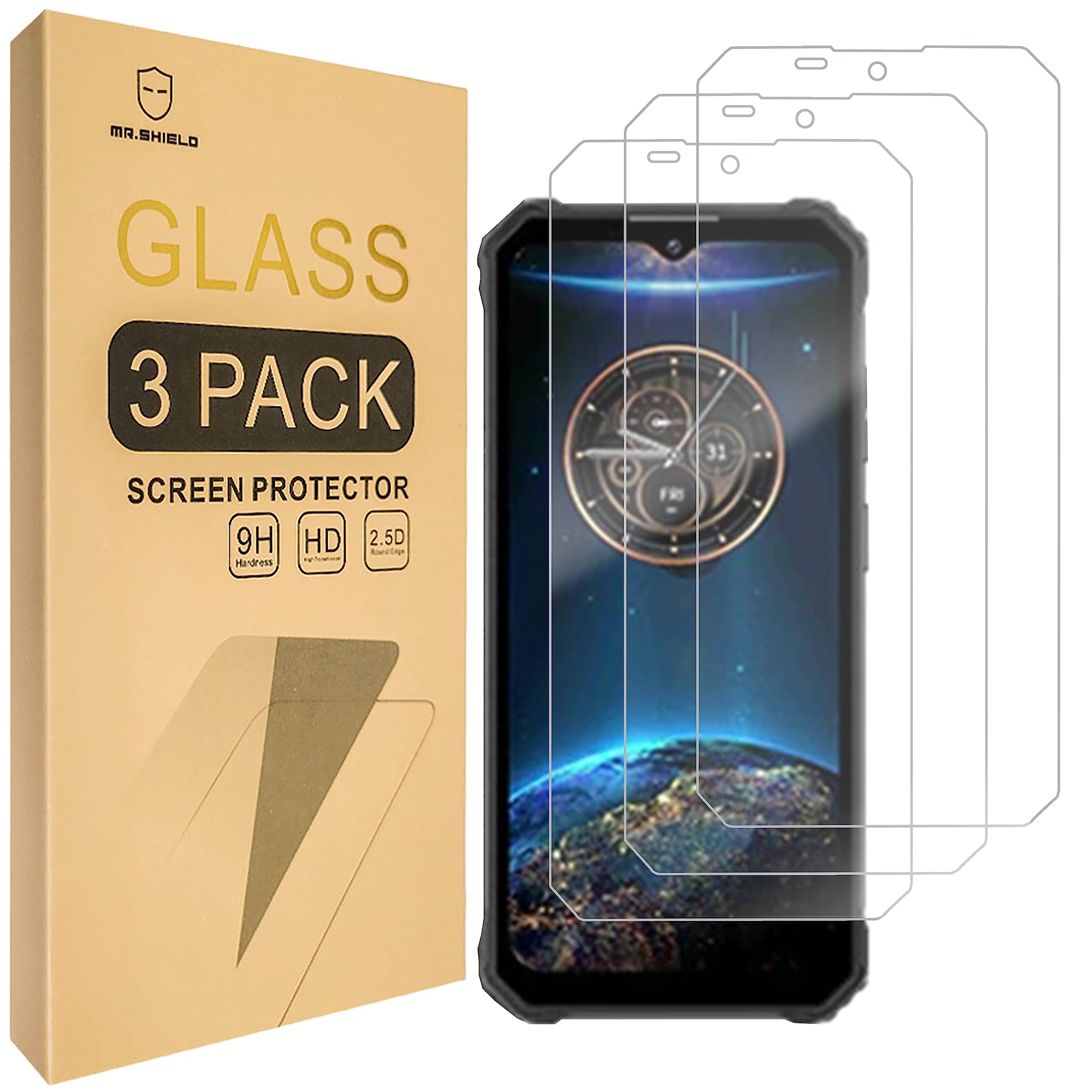 Photo 1 of Mr.Shield [3-Pack] Screen Protector For OUKITEL WP28 / WP28E / WP28S [Tempered Glass] [Japan Glass with 9H Hardness] Screen Protector
