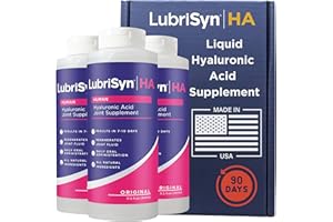 Lubrisyn Hyaluronic Acid Oral Joint Supplement – Liquid HA Formula for Humans – Promotes Joint Support, Mobility, Flexibility, Hydration & Healthy Function for Men & Women – Original 3 x 11.5oz