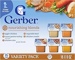 Gerber Stage 2 Baby Food, Nourishing Blends Tubs, Baby Puree, Variety Pack, 32PK