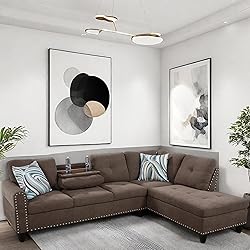 GlasFlength L Shaped Couch, Modular Sectional Sofa