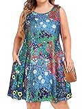 elescat Womens Summer Dress Plus Size Beach Swing