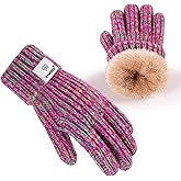 HAITHO Kids Gloves Winter for Girls Boys Cold Weather, Toddler Cute Knit Gloves Warm with Thick Thermal Fleece Lined