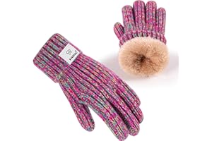 HAITHO Kids Gloves Winter for Girls Boys Cold Weather, Toddler Cute Knit Gloves Warm with Thick Thermal Fleece Lined