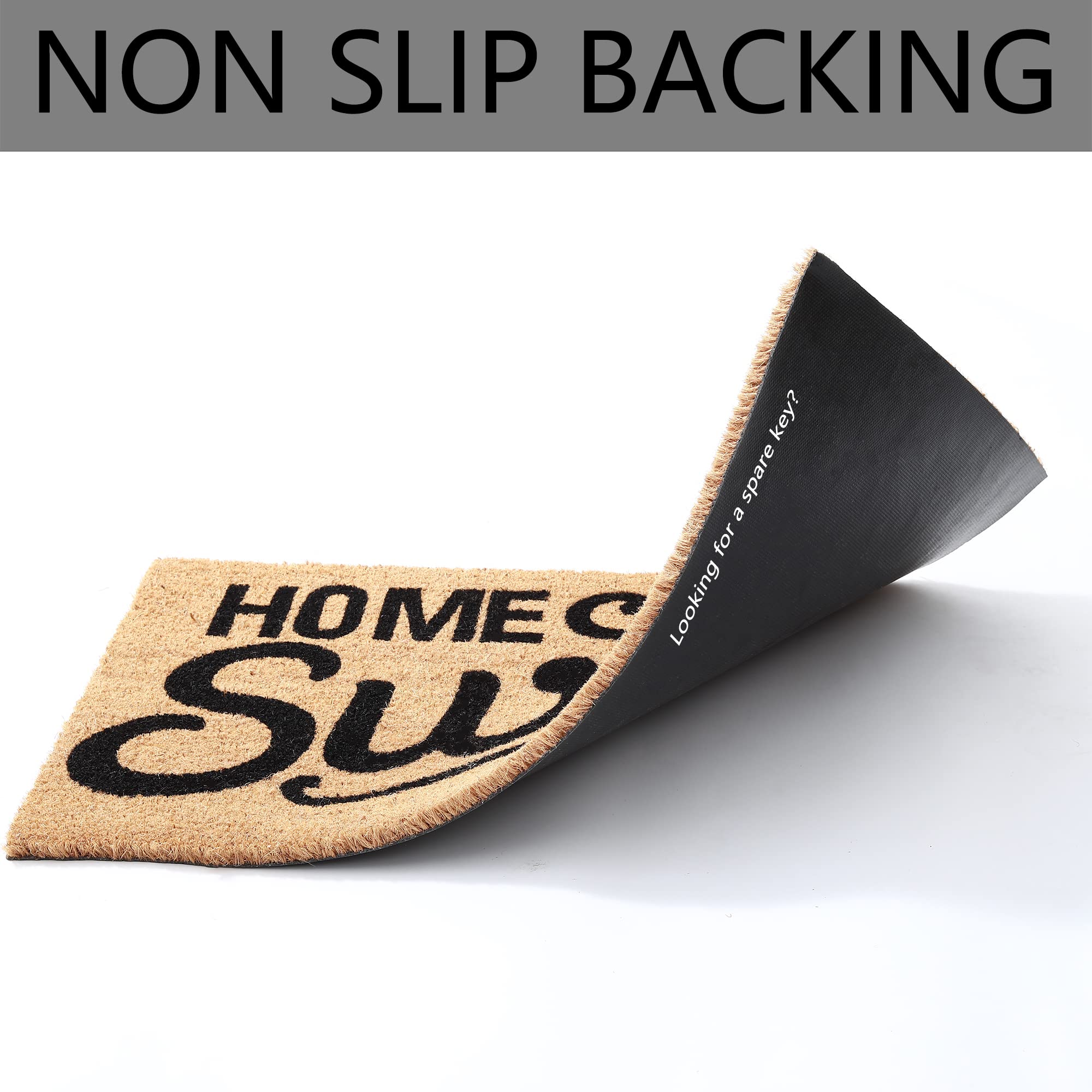 100% Coco Coir Welcome Mat + 28 x 43 Inches Buffalo Plaid Rug Combo Set - Farmhouse Front Porch Entryway Fall Decor Floor Mat, Doormat Indoor Outdoors Spring Mats Home Sweet Home - Image 8