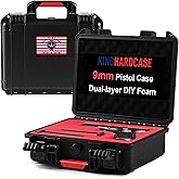 Kinghardcase Gun Case for Handguns TSA Approved Firearm Travel Case Pistol Case Hard Shell Handgun Case Glock Cases DIY Waterproof & Shockproof Lockable 9mm Pistol Cases
