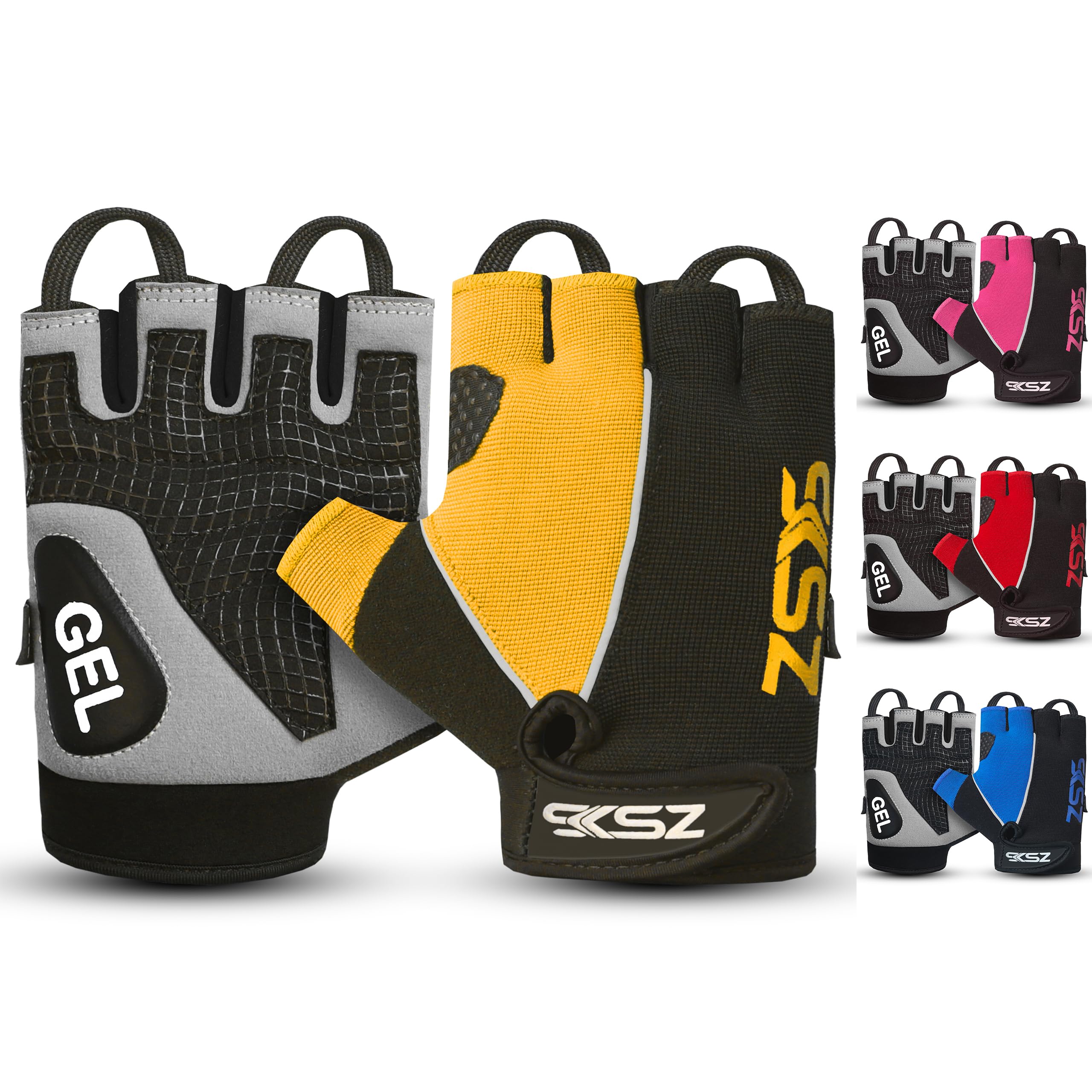 SKSZ LEATHER Gym Gloves (XL, ORANGE)