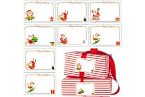 UORYBWANAI Christmas Labels Stickers 120Pcs Christmas Name Gift Label Xmas Tags Sticker Self-Adhesive Xmas Sticky Labels for Present Party Bags Cards Envelope