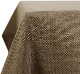 Deconovo Rectangular Tablecloth 51x110in Wipeable Taupe Faux Linen