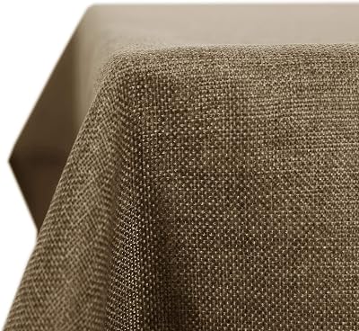 Deconovo Rectangular Tablecloth 51x110in Wipeable Taupe Faux Linen