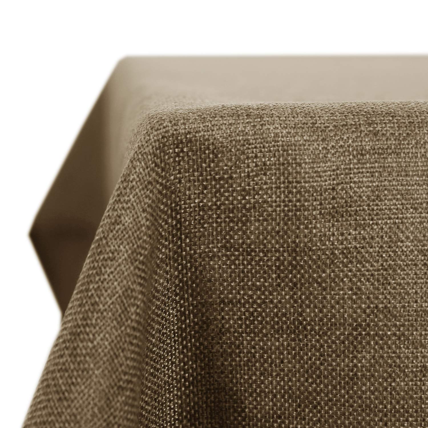 Deconovo Water Resistant and Spill Resistant Rectangle Faux Linen Table Cloth for Dinning Table Light Brown 59x118in(150x300cm)