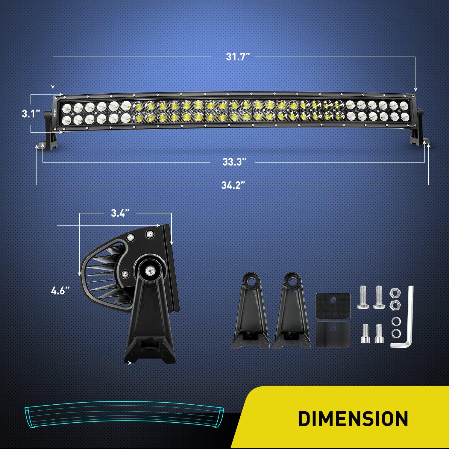 Nilight 32" 180W Spot Flood Combo High Power LED Driving Lamp LED Light Bar Off Road Fog Driving Work Lights for SUV Boat Jeep Lamp,2 Years Warranty: Automotive