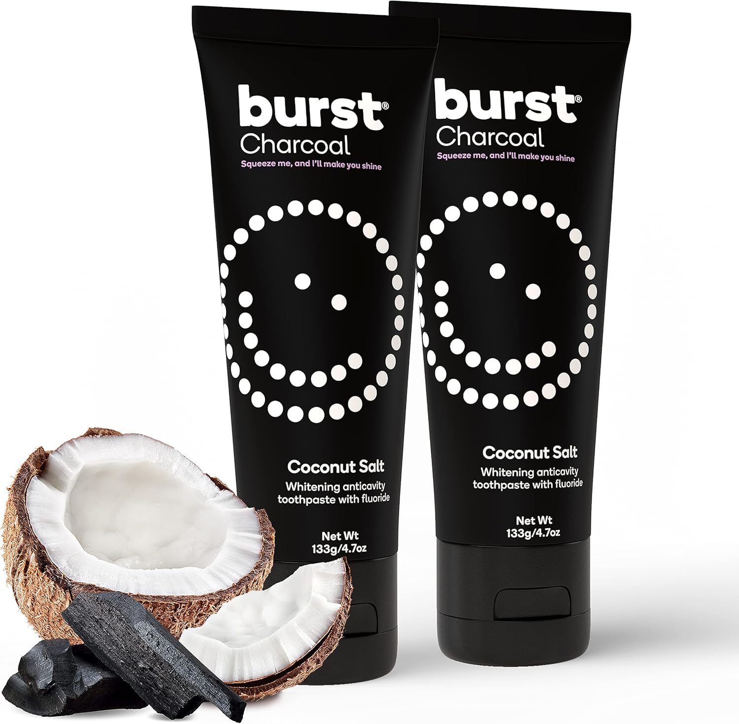 BURST Charcoal Toothpaste with Fluoride, 2 Pack Buy Online at Best