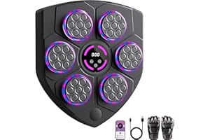 QEIFEII 2025 Music Boxing Machine with Boxing Gloves, Smart Bluetooth Boxing Trainer, Boxing Wall Mount Machine for Adults Kids, Electronic Boxing Target Fitness for Home Office Gym