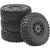 Vgoohobby OD 2.7" Rubber Tires & Plastic Wheel Rims Compatible with MN Model MN90 MN91 MN45 MN96 MN99 MN99S MN98 1/12 RC Car
