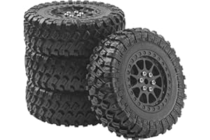 Vgoohobby OD 2.7" Rubber Tires & Plastic Wheel Rims Compatible with MN Model MN90 MN91 MN45 MN96 MN99 MN99S MN98 1/12 RC Car (Black)