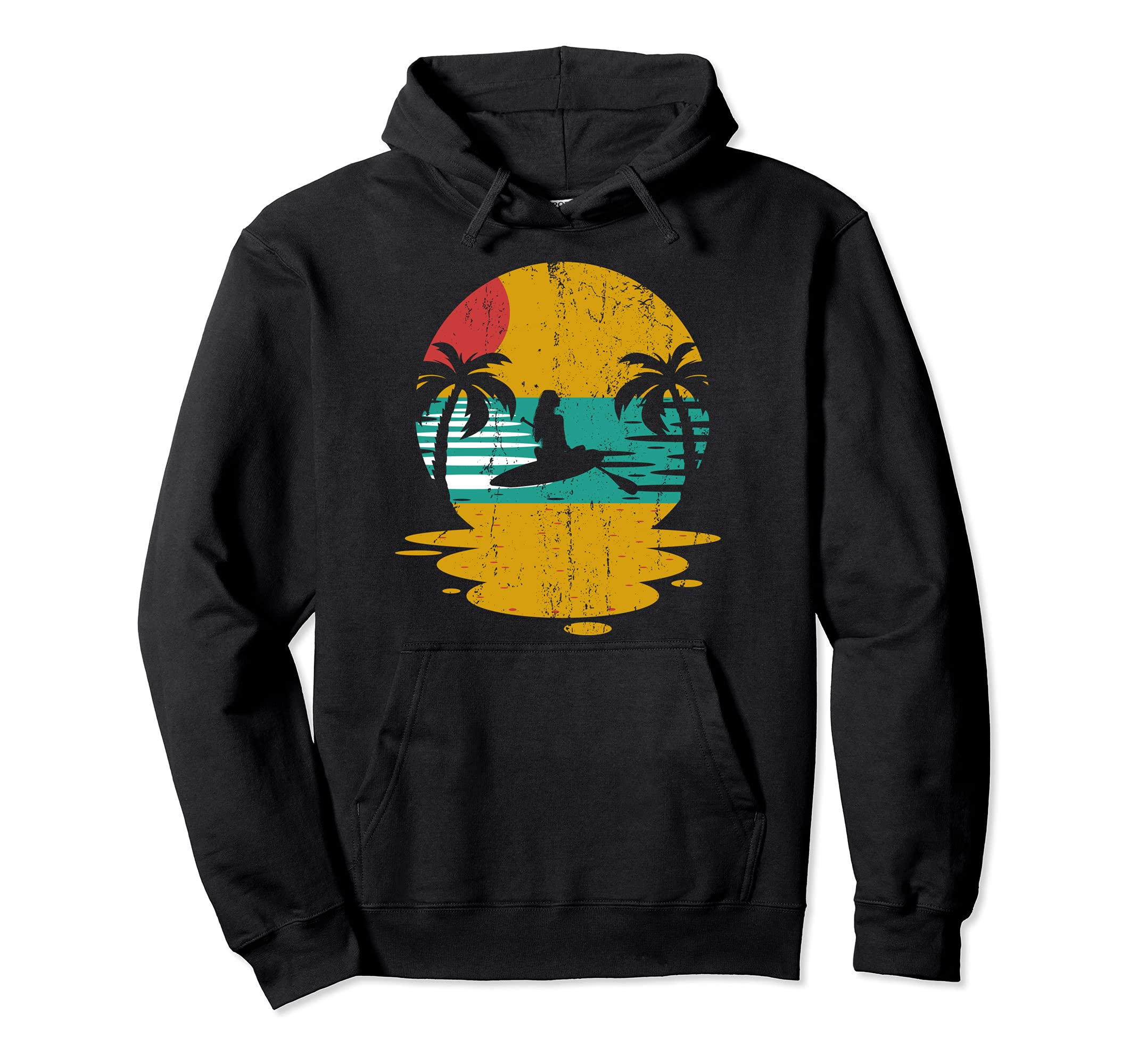 Stand Up Paddling Tropical Beach Sunset Paddleboarder SUP Pullover Hoodie