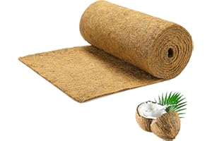Dovesail Coco Liner Roll 16x120 Inch, Natural Coconut Liners for Planter Flower Basket, Thick Coco Fiber Mat for Hanging Basket, Garden Decoration, Animal Pet Pads, Reptile Carpet (16 x 120 inch)