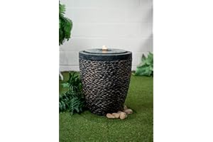 HI-LINE GIFT LTD. Medium Stone Fountain W/Flame-Effect LED