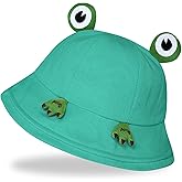 QFE Funny Frog Hats Bucket Hat for Women Men Beach Sun UV Protection Adjustable Summer Packable Cotton Gifts Silly Decor