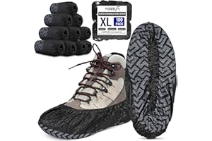 TOOSOFt Black Shoe Covers Disposable Non Slip 100 Pack (50 Pairs): Extra Large Non-Woven Fabric Booties for Shoes Covers for Indoors Reusable,Breathable, Waterproof - Fits Up to Size 14 US Men
