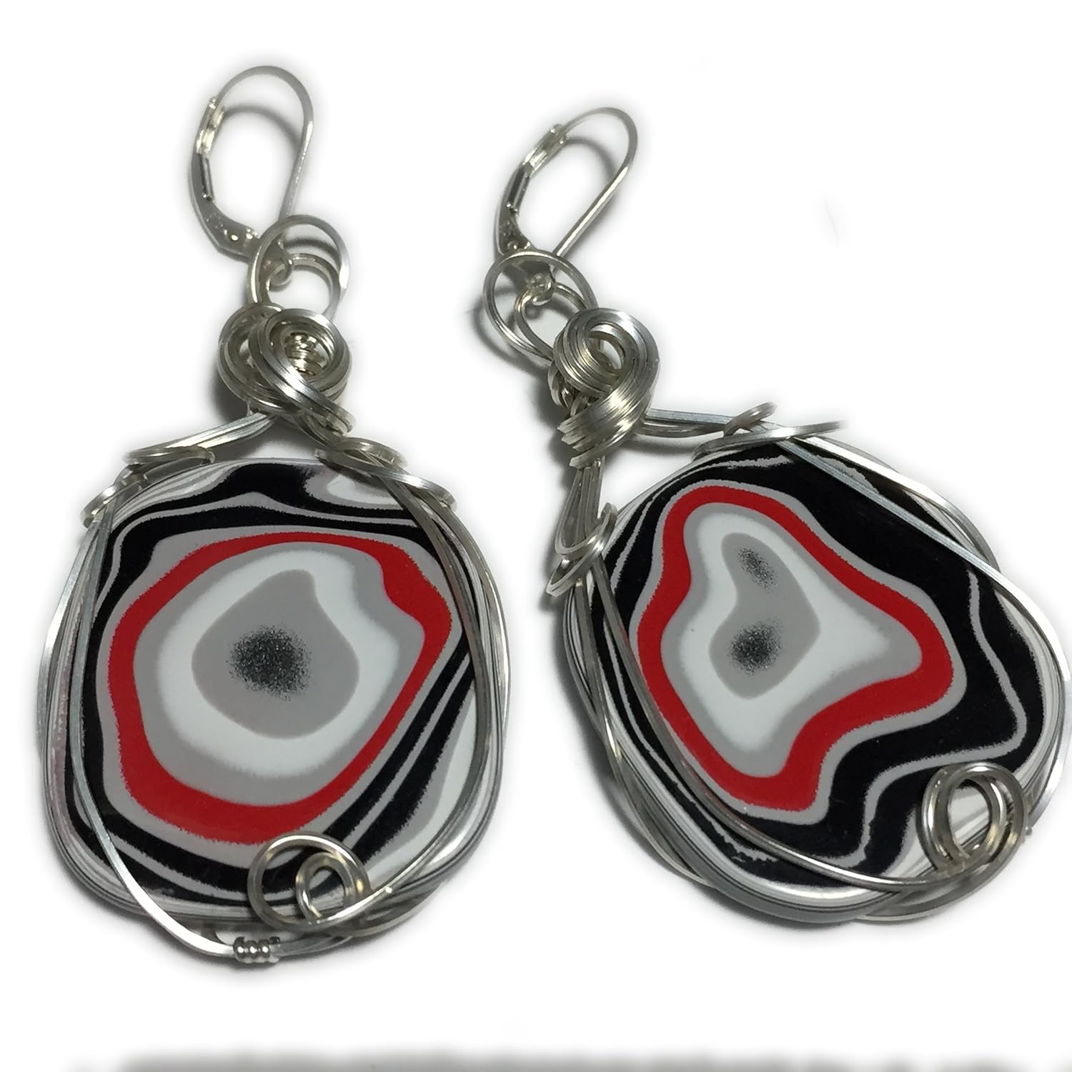 Amazon Com Detroit Agate Fordite Earrings Sterling Silver Jewelry 4128s9 Handmade