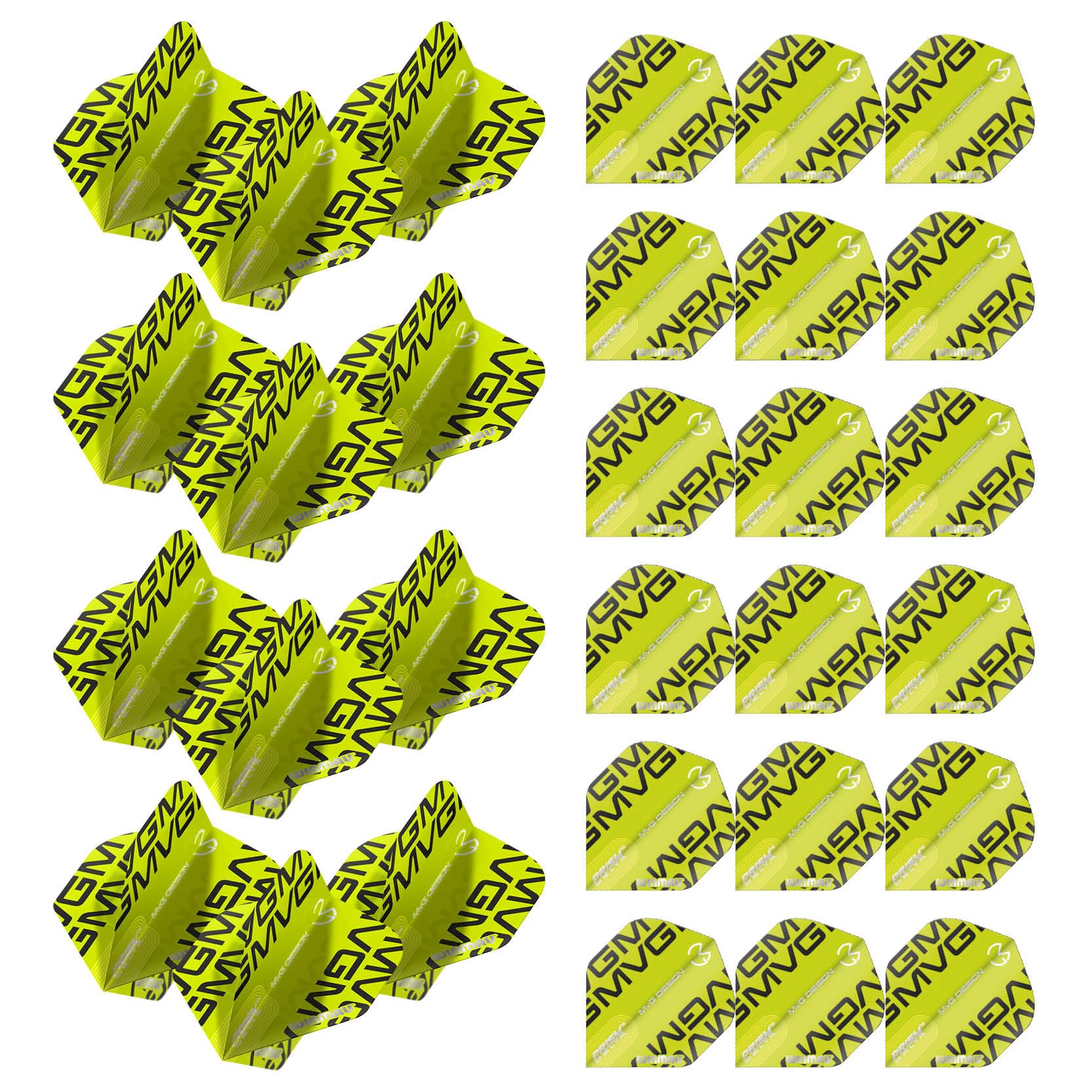 WINMAU Prism Delta Michael Van Gerwen MvG Green Extra Thick Dart Flights - 10 sets per pack (30 dart flights in total)