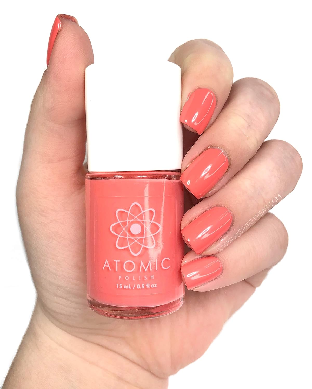 Glossy Nail Polish Pastel Pink Creme Polish Atomic