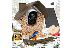 birdsnap® P33 - Bird Feeder with Camera Solar Powered, 2K Video Bird Camera Feeder Live with 32GB Card, AI Identify Feather Species, Auto Record in Backyard, for Birds Lover